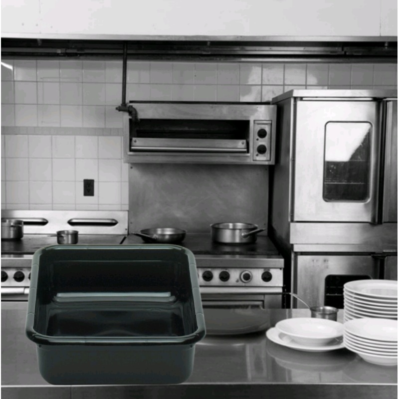 Cambro  Bus Tub with Flat Bottom, Black Polyethylene, 20" x 15" x 5",  1520CBPF110
