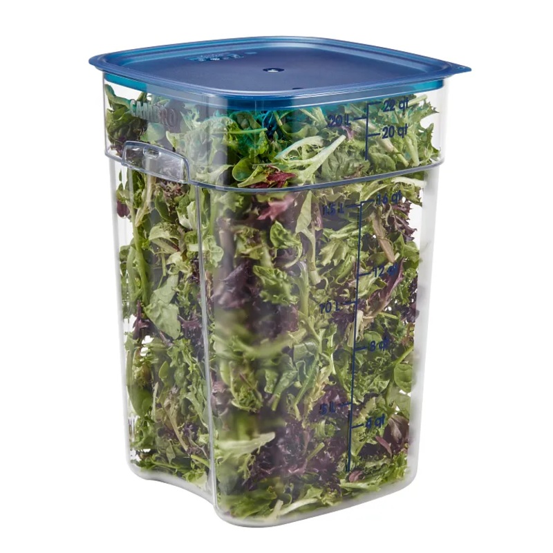 Cambro CamSquares FreshPro 22 Qt. Clear Square Polycarbonate Food Storage Container 22SFSPROCW135