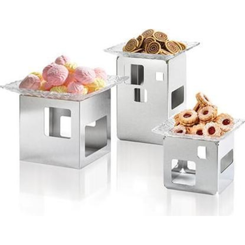 Rosseto Skycap 6"x6"8" Stainless Steel Multi-Level Display Riser D62377