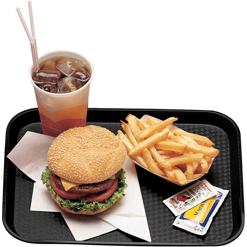 Cambro Fast Food Tray Black 11 7/8" x 16 1/8" 1216FF110