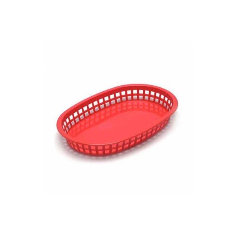 Magnum Basket, Platter, 10"x7" Large, Plastic, Red 1/1EA 80762
