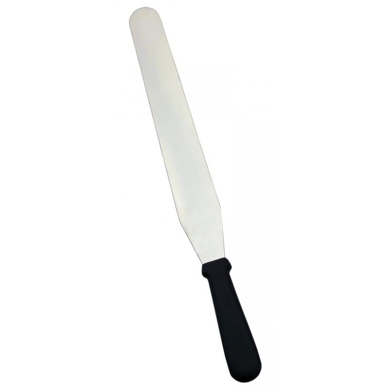 Omcan S/S Pastry Knife 10 x 1 3/8 blade and Black Plastic Handle 1/1EA - 80001