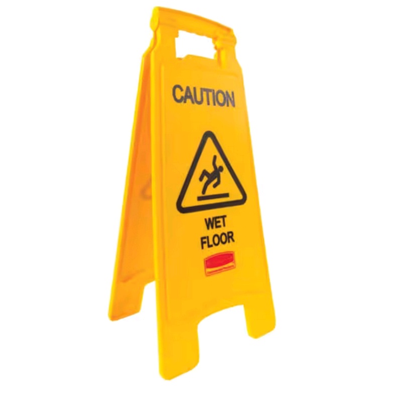 Rubbermaid Wet Floor Sign, English, 77" FG611277YEL