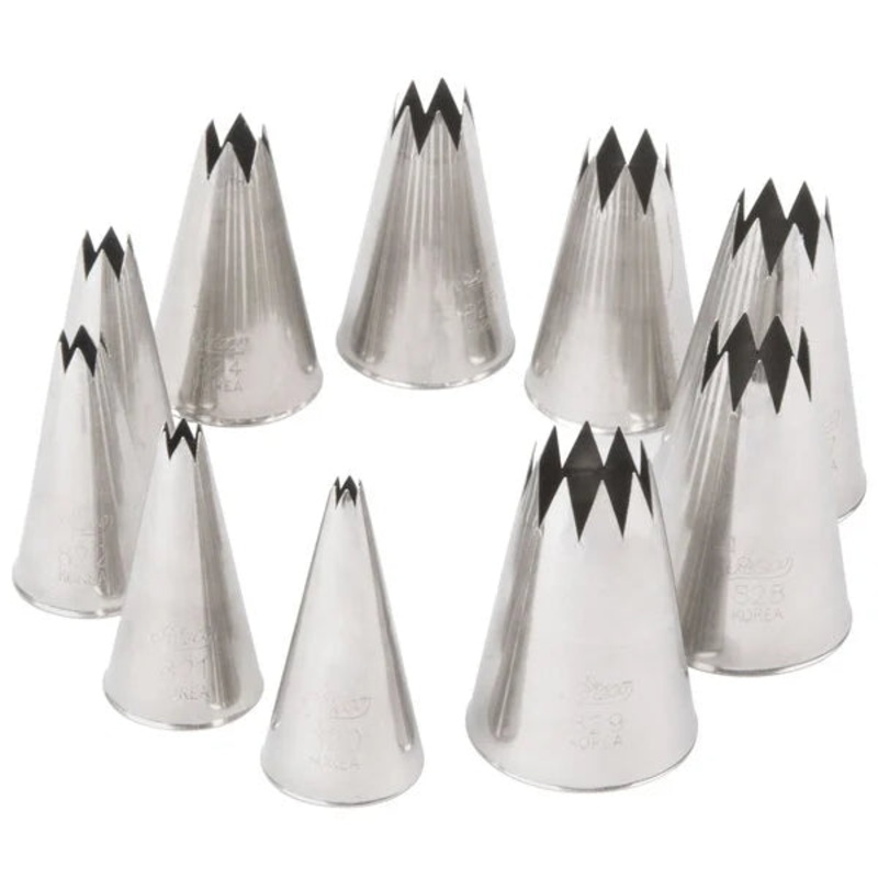 Ateco Open Star Piping Tip Decorating Set, S/S,  10-Piece 830