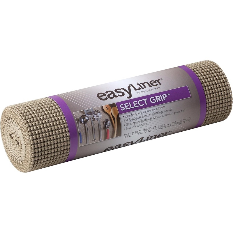 Duck 736411 Non-Adhesive Select Grip Easy Shelf Liner, 12-Inch X 10-Feet, Brownstone
