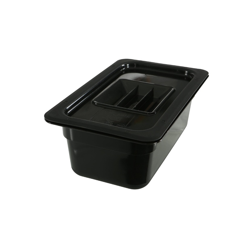Globe 1/4 Size 2.5" Deep High Heat Black Food Pan 1022HH