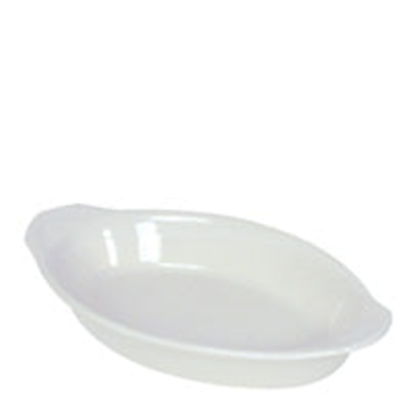 Browne 564012W 12 oz Porcelain Oval Lasagna Baking Dish, White 1/1EA