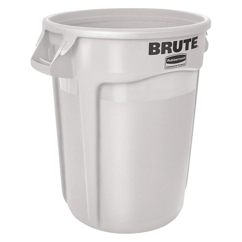 Rubbermaid Vented BRUTE 10 Gal White Garbage Container, RCP2610WHI