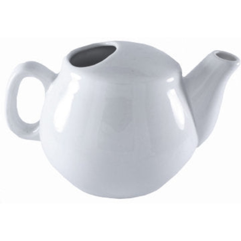 16oz White Ceramic Teapot