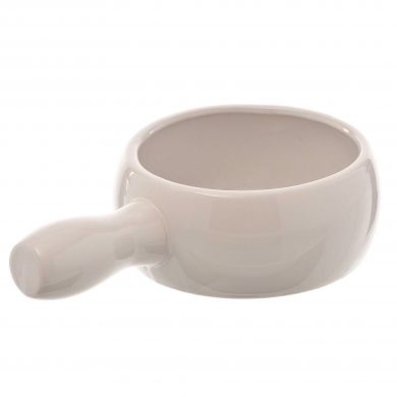 Browne 16oz Ceramic Onion Soup Bowl w/ Side Handle 744053W*