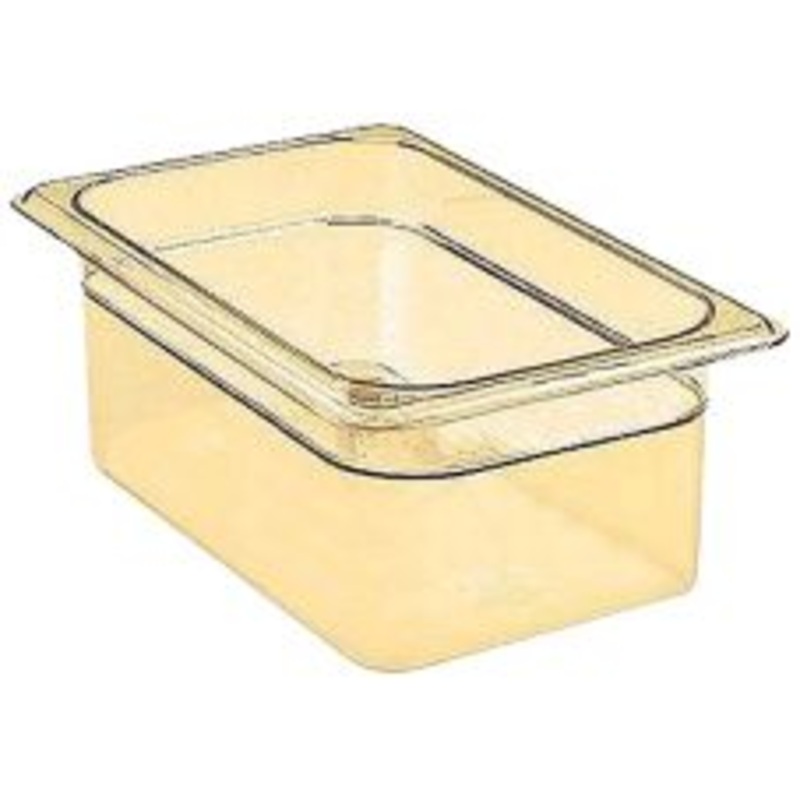 Cambro 1/4 Size 4" Deep High Heat Amber Food Pan 44HP150