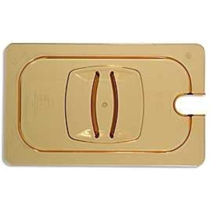 Cambro 1/4 Size Notched Amber Food Pan Cover 40HPCHN150