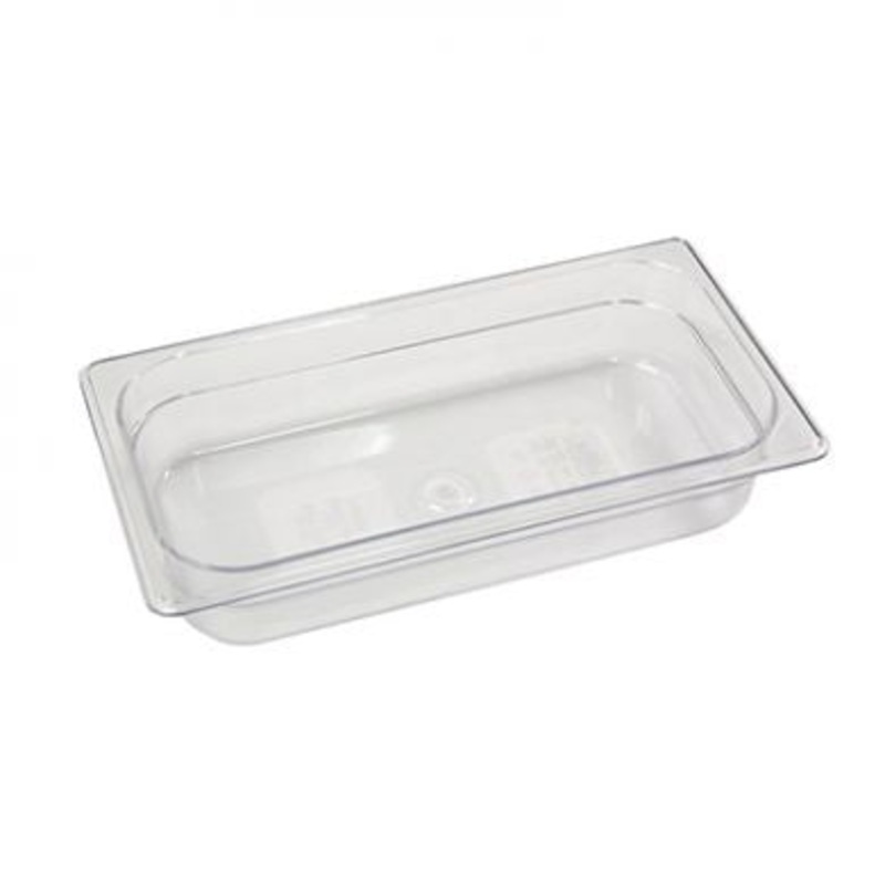 Rubbermaid 1/3 Size 2.5" Deep Clear Cold Food Pan FG116P00CLR*