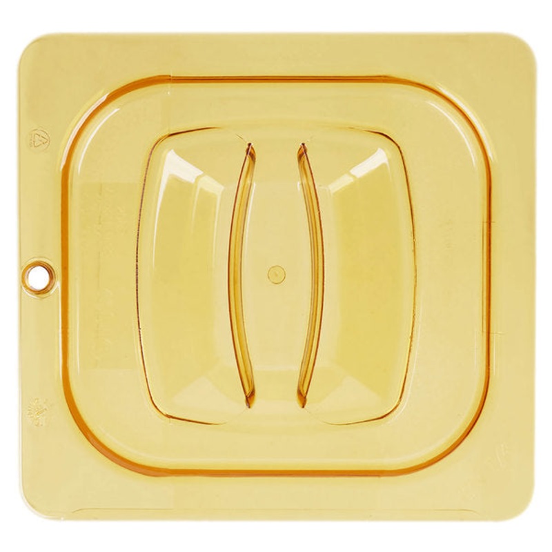 Rubbermaid 1/6 Size Amber Solid Food Pan Cover FG208P23AMBR*