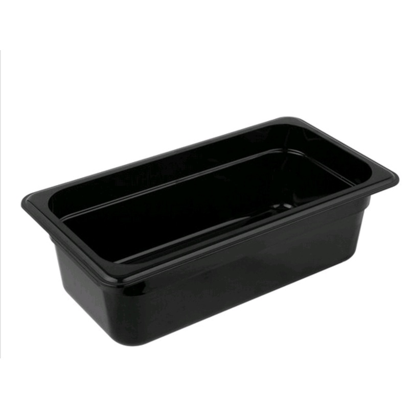 1/3 SIZE BLACK PAN 4" DEEP (34CW110) (6/1EA)*