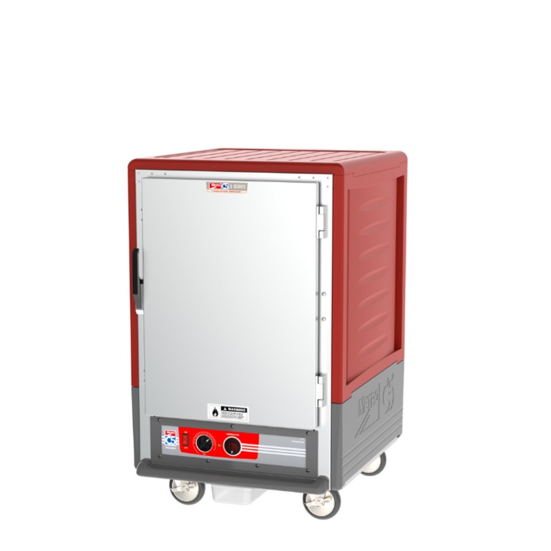 Metro C5 3 Series Red Insulated Holding Cabinet, 1/2 Height, Full Length Solid Door C535HLFSU