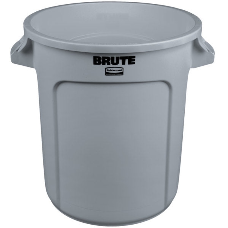Vented BRUTE 10 Gal Gray Garbage Container*