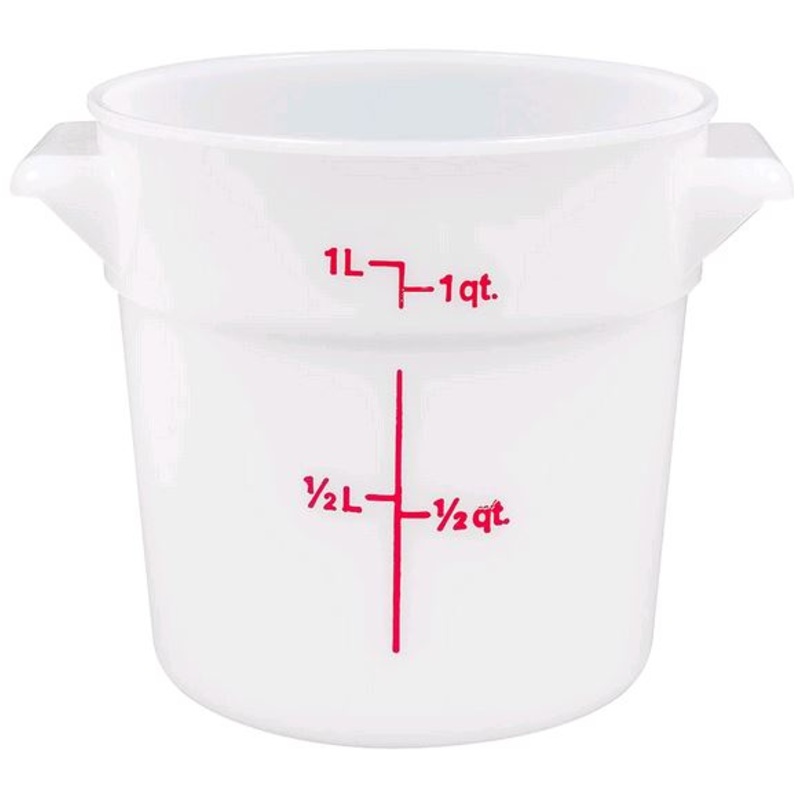 1 Qt. Round White Food Storage Container