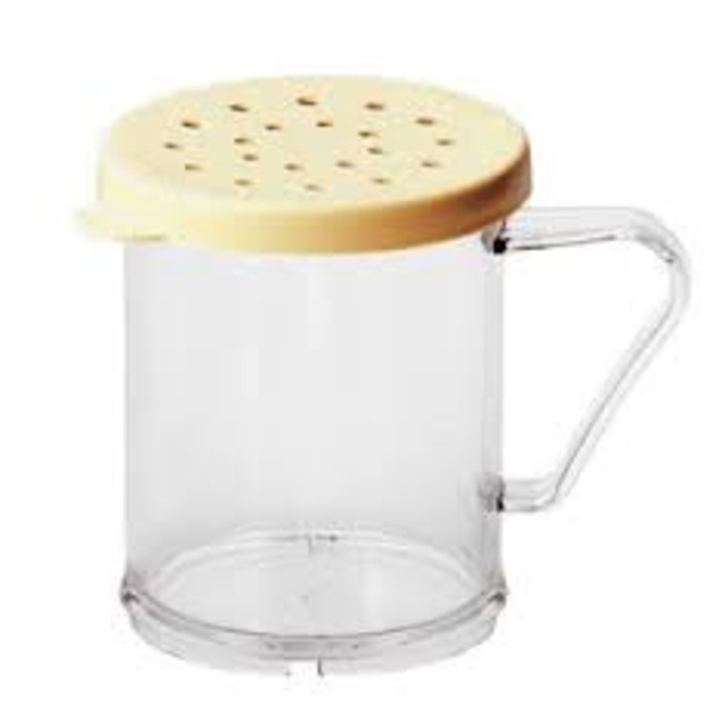 Camwear 10 oz. Polycarbonate Shaker with Yellow Lid for Cheese