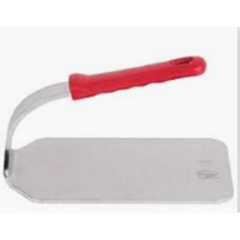 2.5 lb. Flat-Bottom Steak Weight with Red Silicone Handle - 9" x 4 3/4"