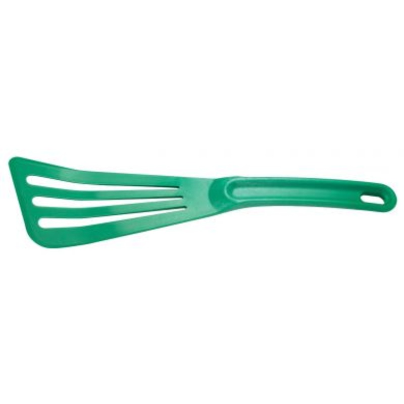 Mercer Hell's Tools 12" Green High Temperature Slotted Spatula M35110GR
