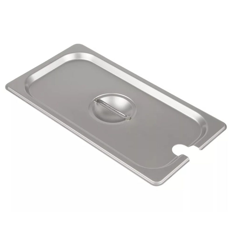 Browne 1/3 Size Notched Stainless Steel Food Pan Cover 575549