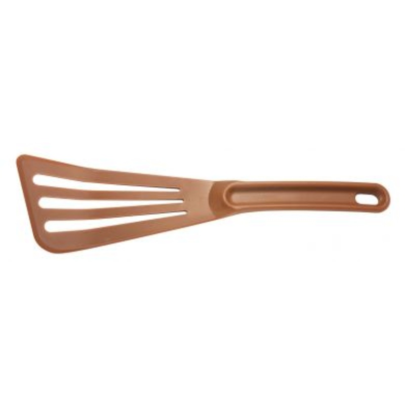 Mercer Hell's Tools 12" Brown High Temperature Slotted Spatula M35110BR