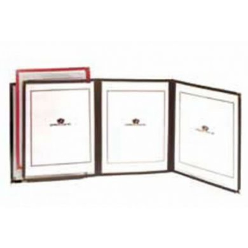 9.25" x12" -  3 Pocket Menu Cover - Red