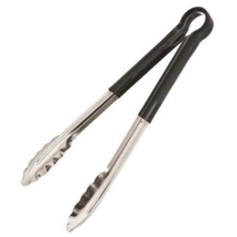 Browne 5511BK 9" Black Handled Tongs