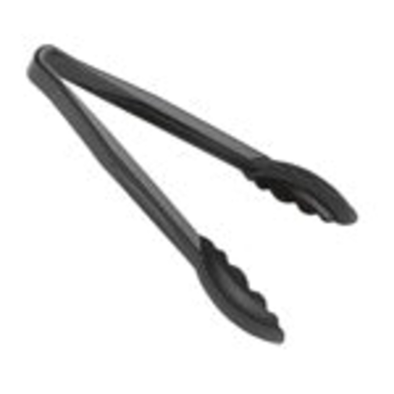 Lugano 6" Black Scallop Grip Plastic Tong