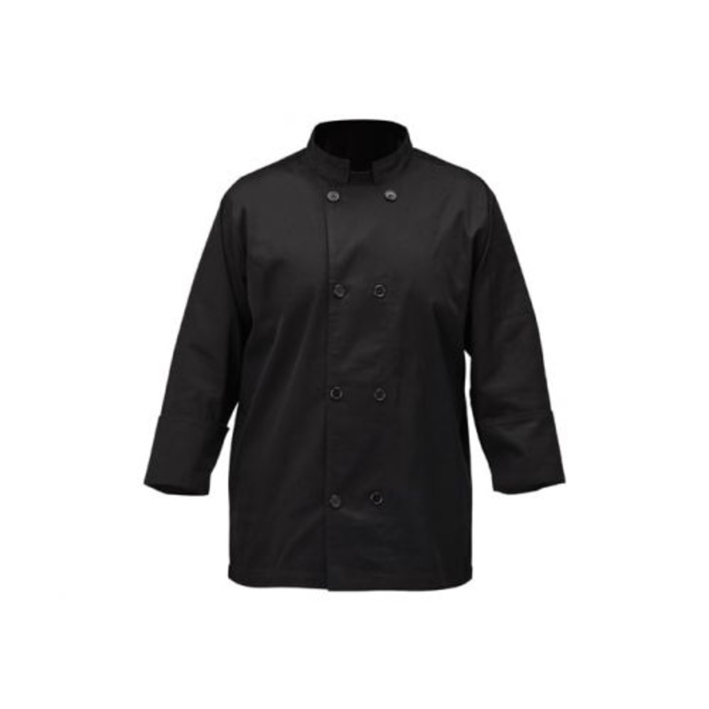 Winco Small Black Chef Jacket UNF-6KS