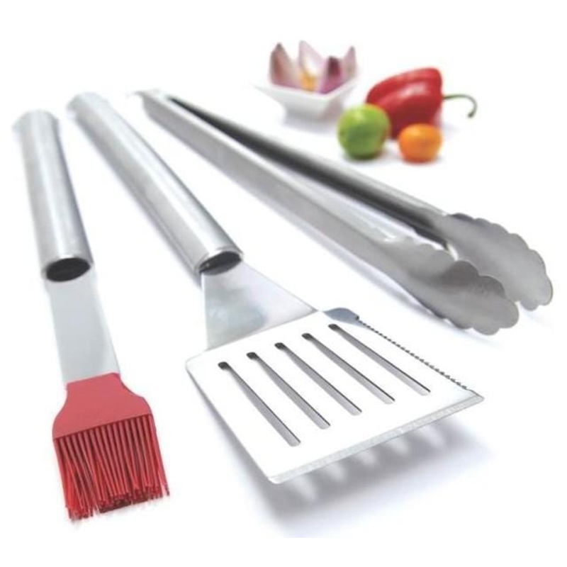grillPro Tool Set w/ Stainless Steel Tube Handles (3-Piece) - 40035