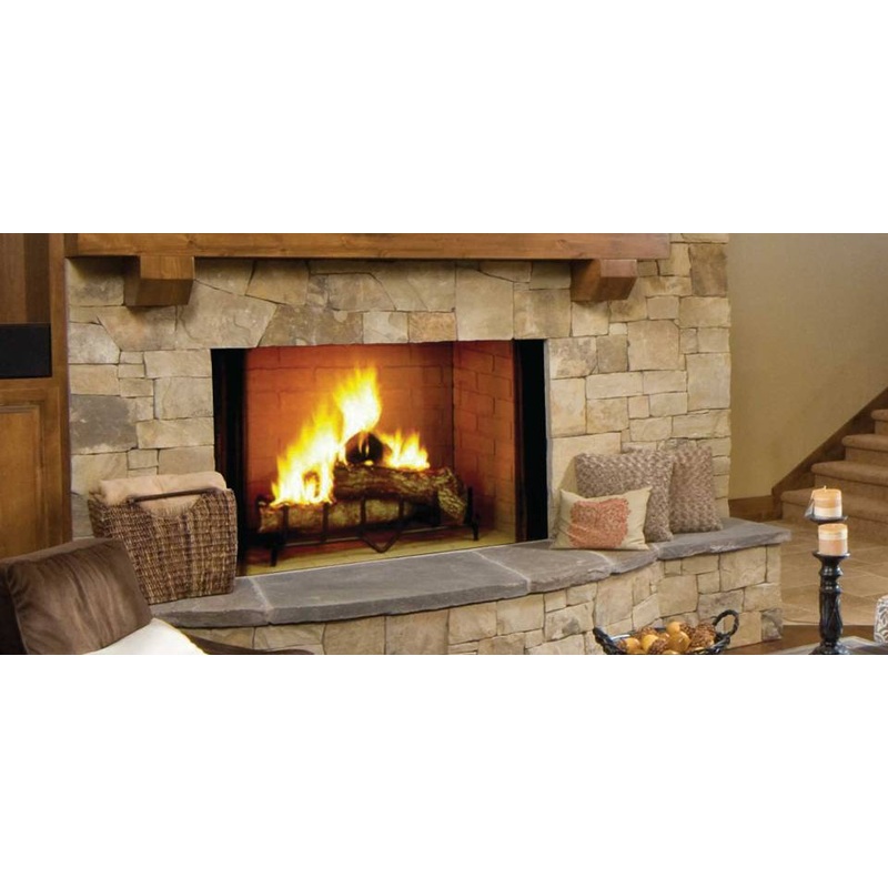 Majestic 36" Biltmore Radiant Wood Burning Fireplace w/ Herringbone Brick Liner