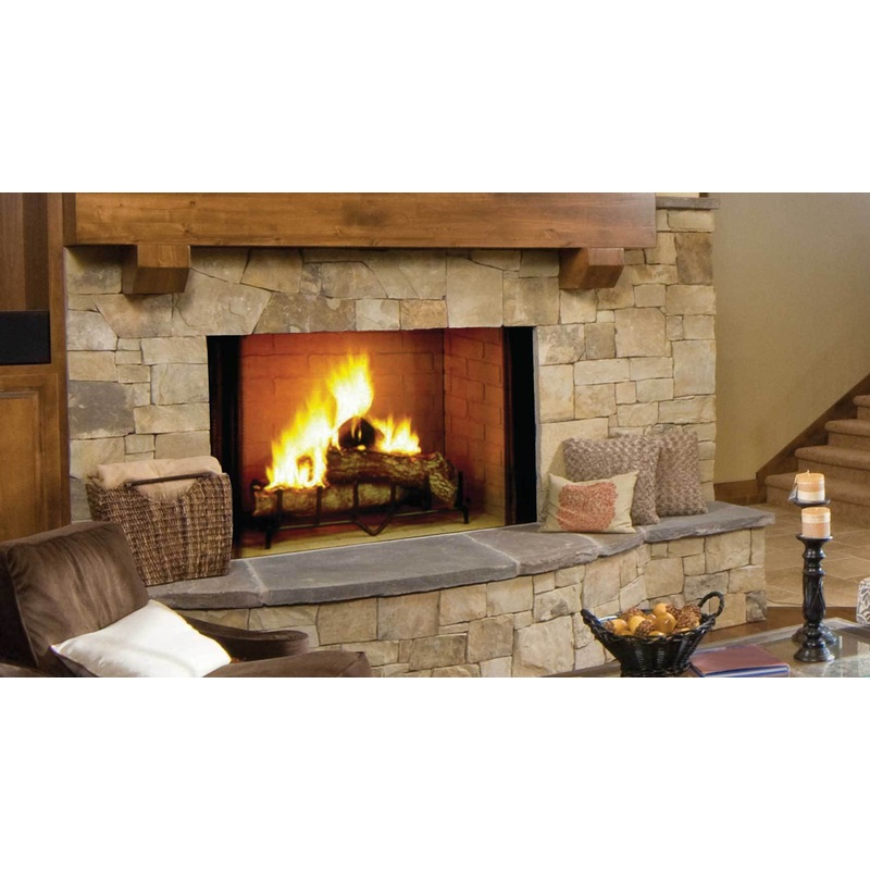 Majestic 42" Biltmore Radiant Wood Burning Fireplace w/ Stacked Brick Liner
