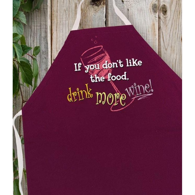 LA Imprints Attitude Apron - Drink more Wine