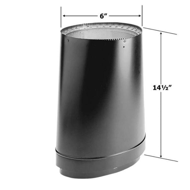 Vermont Castings 6" x 14.5" Duravent DVL Double Wall Oval-to-Round Adapter - DV-6DVL-ORAD