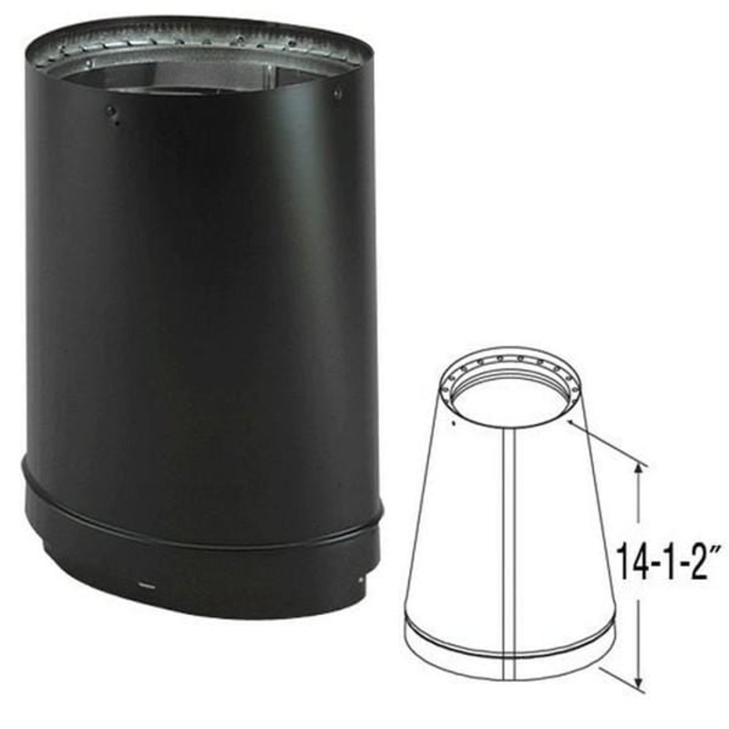 Vermont Castings 8" x 14.5" Duravent DVL Double Wall Oval-to-Round Adapter - DV-8DVL-ORAD