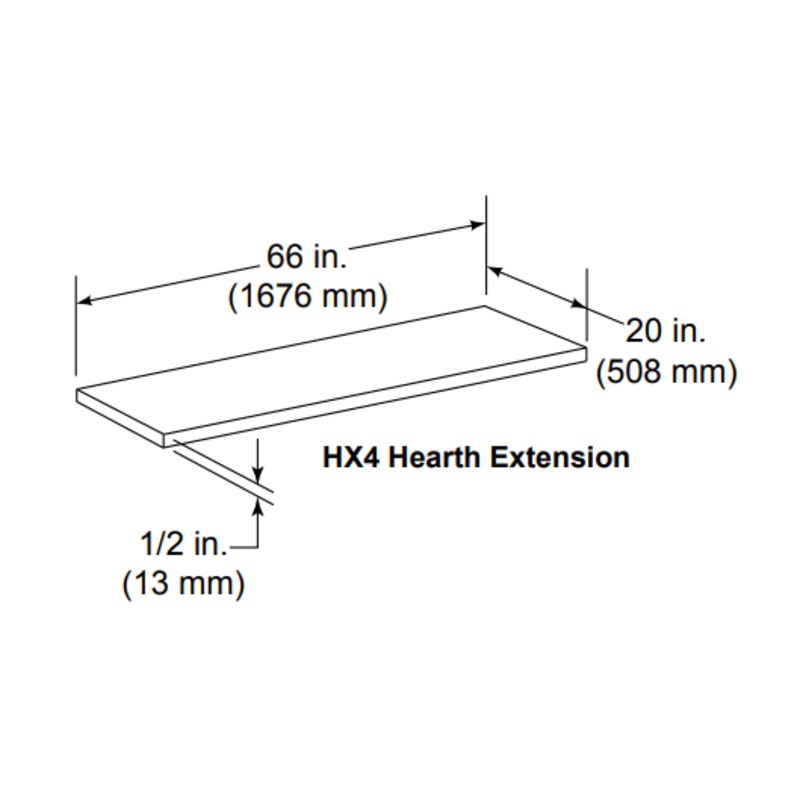 Vermont Castings Hearth Extension for 42" Models (66"x20"x1/2") 5 Pack - HX4M