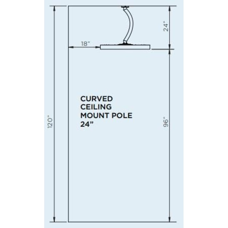 Bromic Eclipse Electric Ceiling Pole (24" Curved) - BH3230004