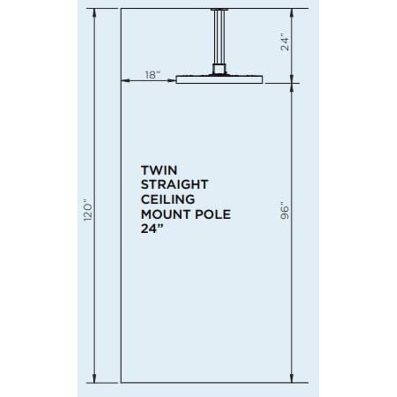Bromic Eclipse Electric Ceiling Pole (24" Twin Straight) - BH3230003