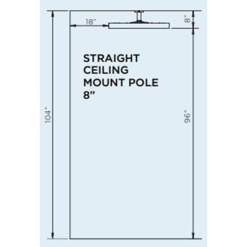 Bromic Eclipse Electric Ceiling Pole (8" Straight) - BH3230001