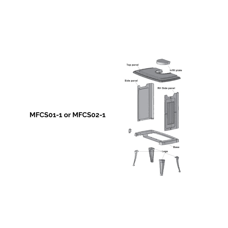 Valor Black Madrona Traditional Stove (Sides, Top, Cap, Legs) (Box 1 of 2) (Madrona Freestanding Series) - MFCS01-1