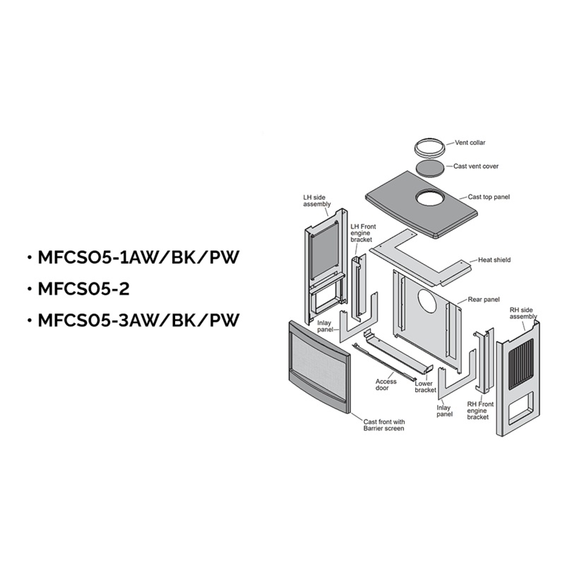 Valor Pewter Madrona Modern Stove (Frame, Additional Parts) (Box 3 of 3) (Madrona Freestanding Series) - MFCS05-3PW