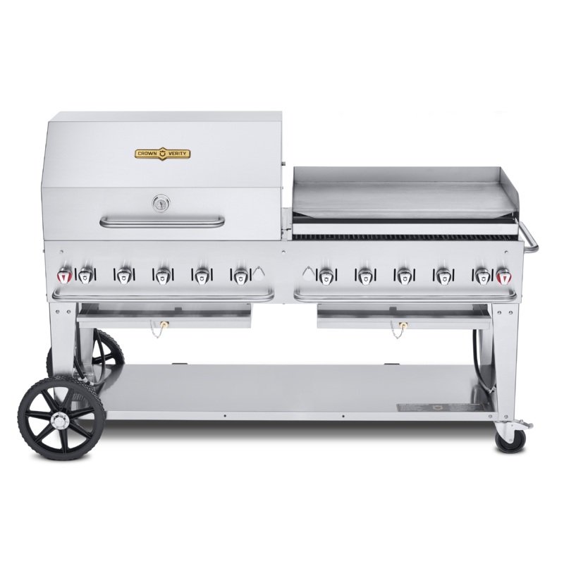 Crown Verity 72" Mobile Grill + Pro Griddle + RollDome Package