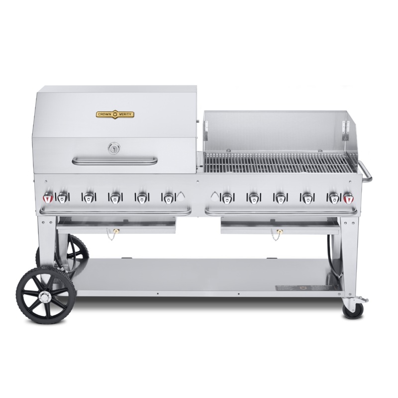 Crown Verity 72" Mobile Grill + WindGuards + RollDome Package