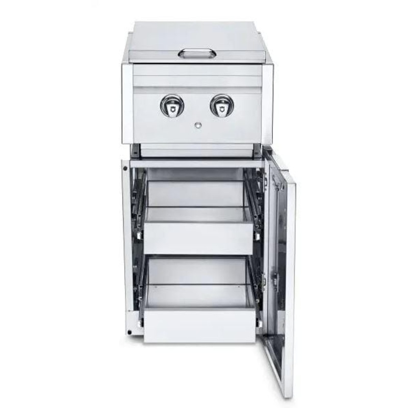 Crown Verity Infinite Series Cabinet Module with Dual Side Burner (Natural Gas) & 2 Single Drawers - ICM-SBNG-2D