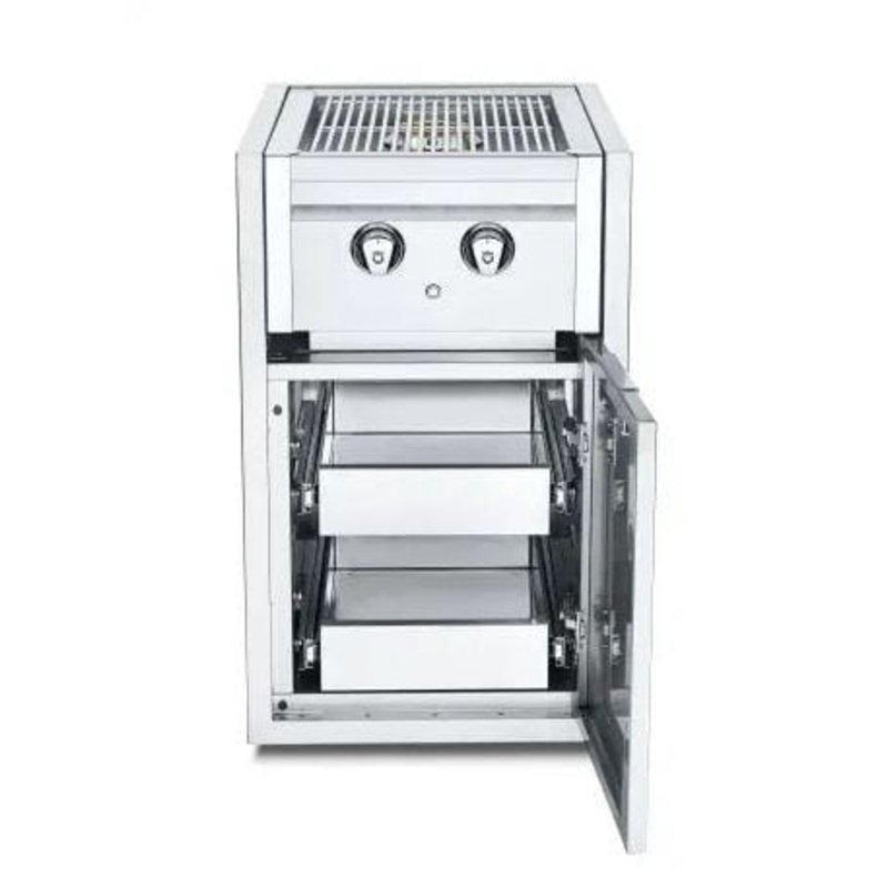 Crown Verity Infinite Series Small Cabinet with Built-In Dual Side Burner & Two Single Drawers - IBISC-SBNG-2D