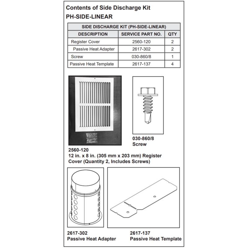 Majestic Passive Heat Kit For Side Discharge - PH-SIDE