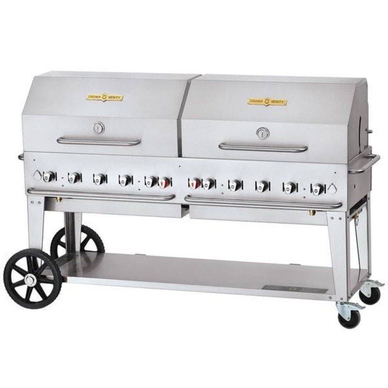 Crown Verity 72" Mobile Grill Single Inlet 50-100 lb. Tank Capacity & RollDome Package