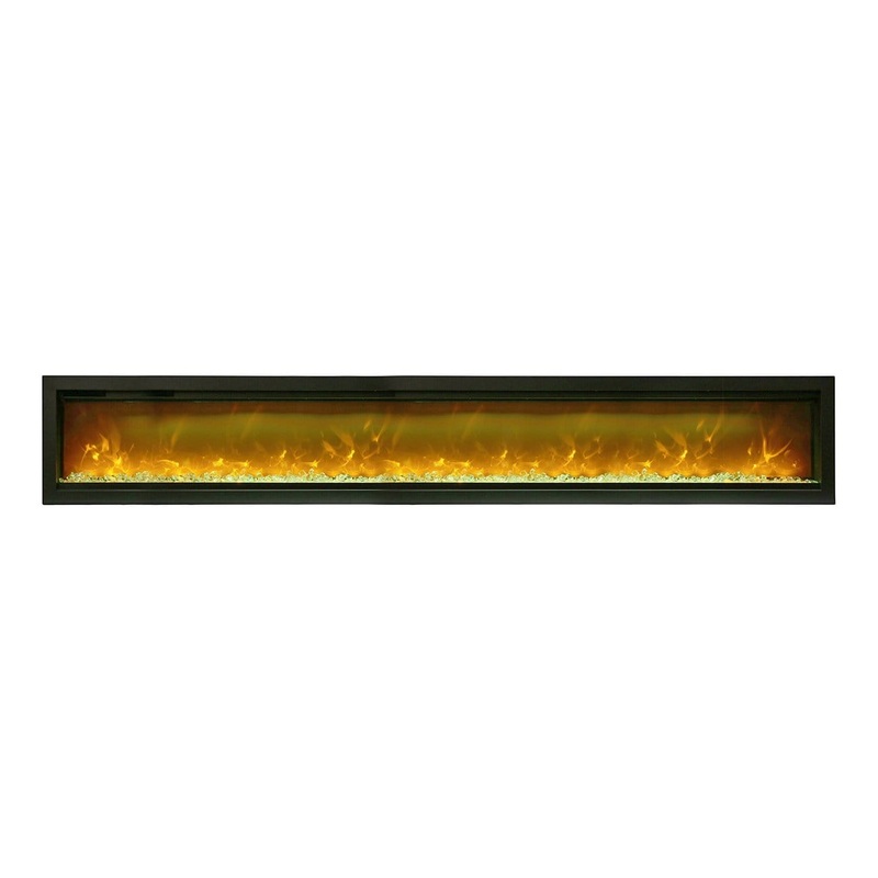 Amantii Symmetry Clean Face 100 Electric Fireplace Built-In Log & Glass w/ Surround